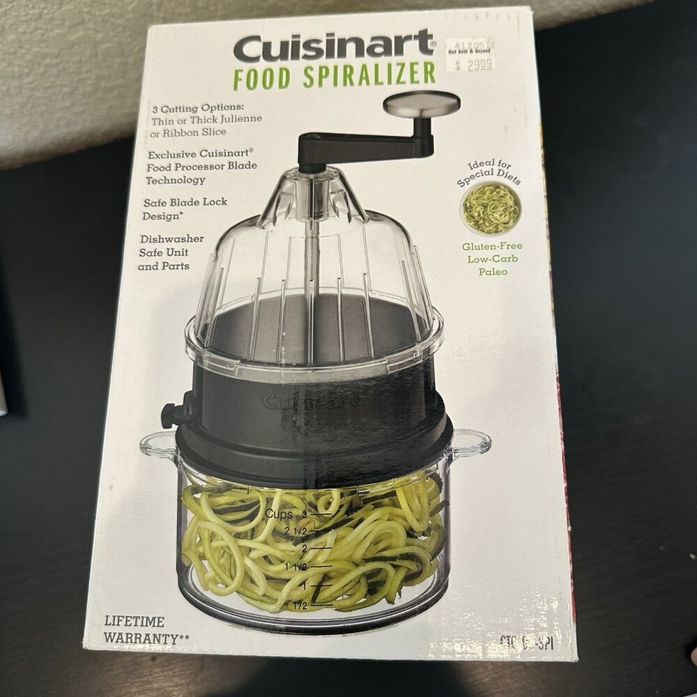 Cuisinart Food Spiralizer Black Stainless Slicer Dishwasher Safe‎ Kitchen Gadget